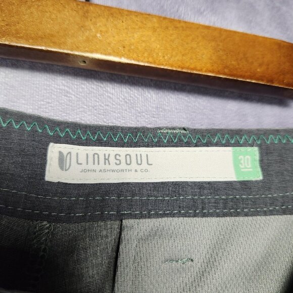Linksoul Shorts Mens 30 Gray Performance Stretch Golf Casual Pocket Lightweight - Picture 12 of 13